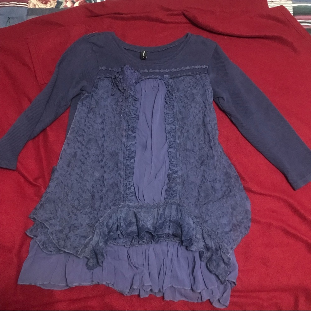 Sacred Threads Navy Lagenlook Dress